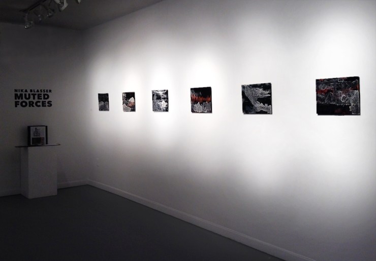 Installation view of Floating World Series in Muted Forces exhibition